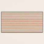 Bamako Textured Striped and Dotted Pattern in Putty and Clay Desk Mat Gallery Image 3