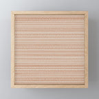 Bamako Textured Striped and Dotted Pattern in Putty and Clay Mini Art Print Gallery Image 1