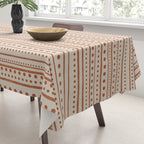 Bamako Textured Striped and Dotted Pattern in Putty and Clay Tablecloth Gallery Image 3