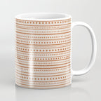 Bamako Textured Striped and Dotted Pattern in Putty and Clay Coffee Mug Gallery Image 1