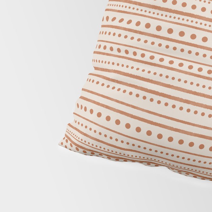 Bamako Textured Striped and Dotted Pattern in Putty and Clay Pillow Sham Gallery Image 4