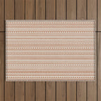 Bamako Textured Striped and Dotted Pattern in Putty and Clay Outdoor Rug Gallery Image 1