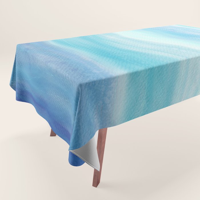 Sea Waves, Abstract Watercolor Painting Tablecloth Gallery Image 1