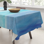 Sea Waves, Abstract Watercolor Painting Tablecloth Gallery Image 3