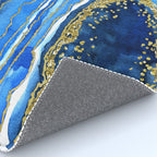 Cobalt blue and gold geode in watercolor (2) Rug Gallery Image 4