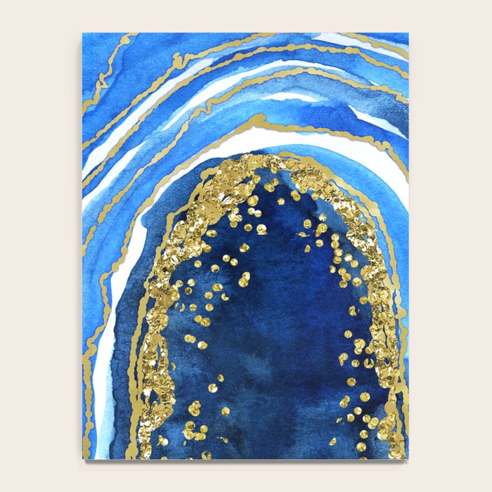 Cobalt blue and gold geode in watercolor (2) Notebook Gallery Image 4