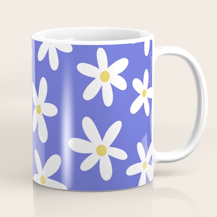 Daisies -- Blue Coffee Mug Gallery Image 1