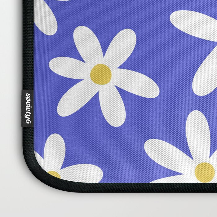 Daisies -- Blue Laptop Sleeve Gallery Image 3