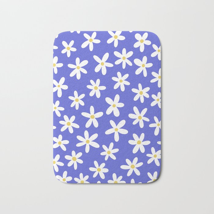 Daisies -- Blue Bath Mat Gallery Image 1