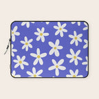 Daisies -- Blue Laptop Sleeve Gallery Image 1