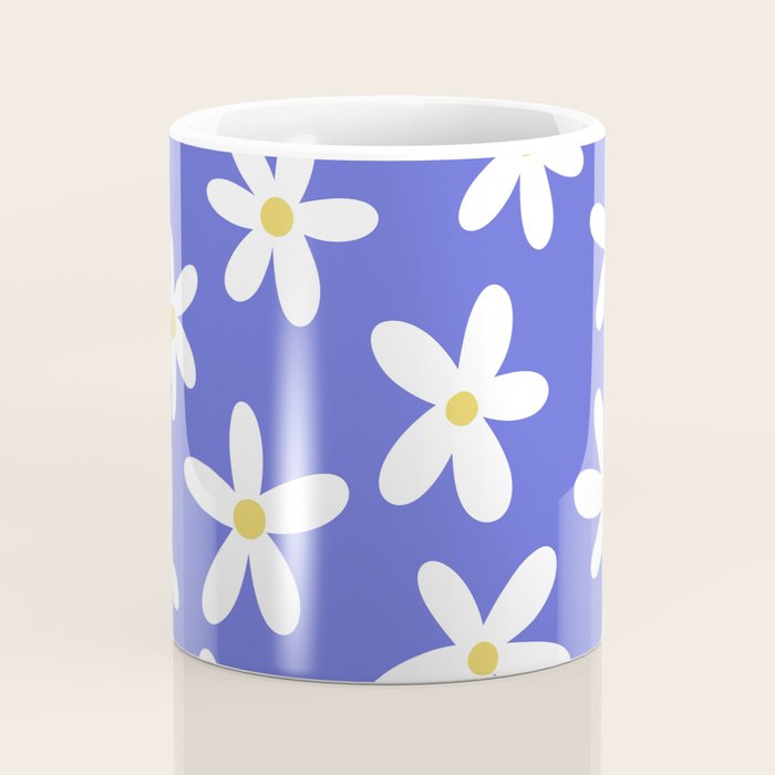 Daisies -- Blue Coffee Mug Gallery Image 4