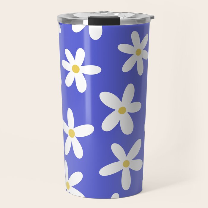 Daisies -- Blue Travel Mug Gallery Image 1