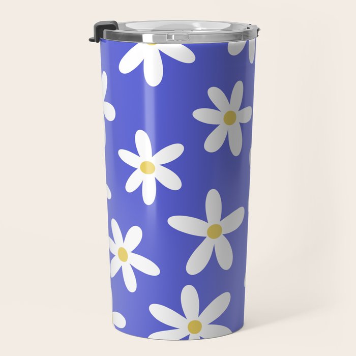 Daisies -- Blue Travel Mug Gallery Image 3