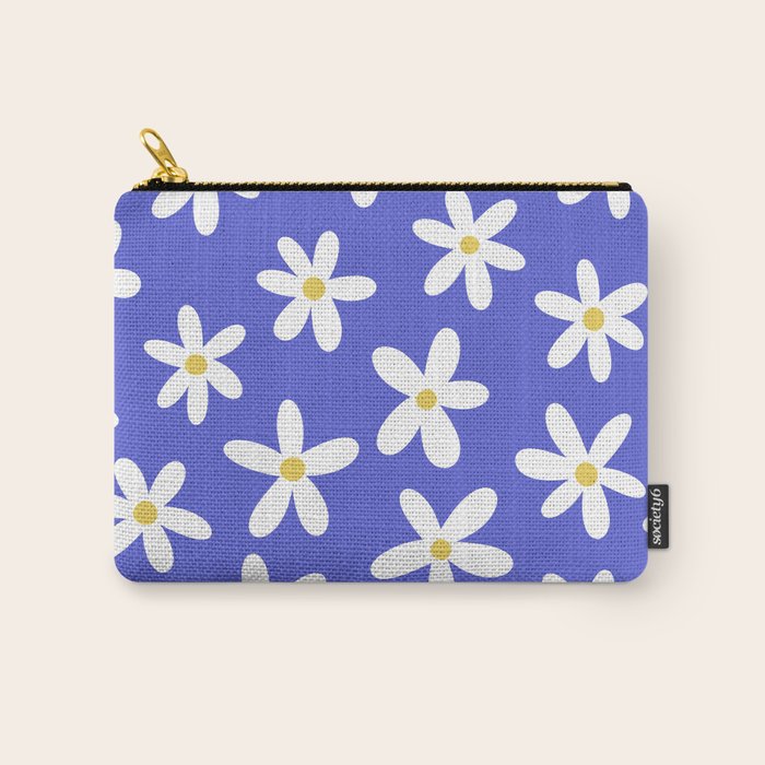 Daisies -- Blue Carry All Pouch Gallery Image 1