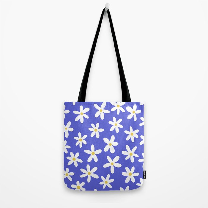 Daisies -- Blue Tote Bag Gallery Image 2