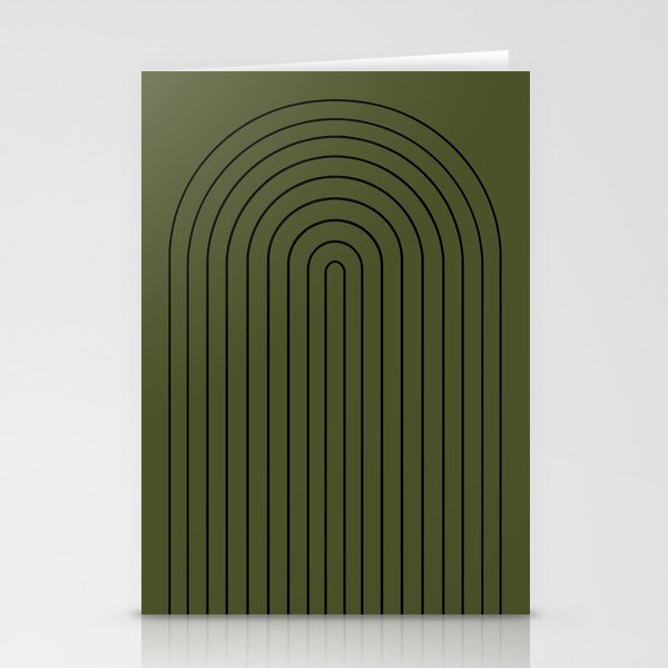 Minimal Arch XII Dark Green Modern Geometric Lines Stationery Card Gallery Image 2
