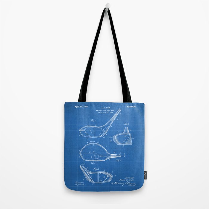 Golf Driver Patent - Golf Art - Blueprint Tote Bag Gallery Image 2