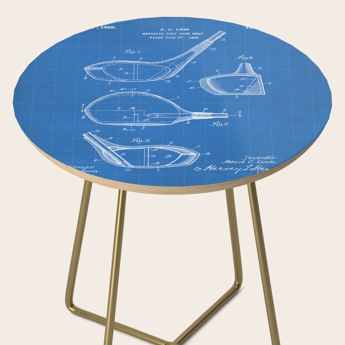 Golf Driver Patent - Golf Art - Blueprint Side Table Gallery Image 2