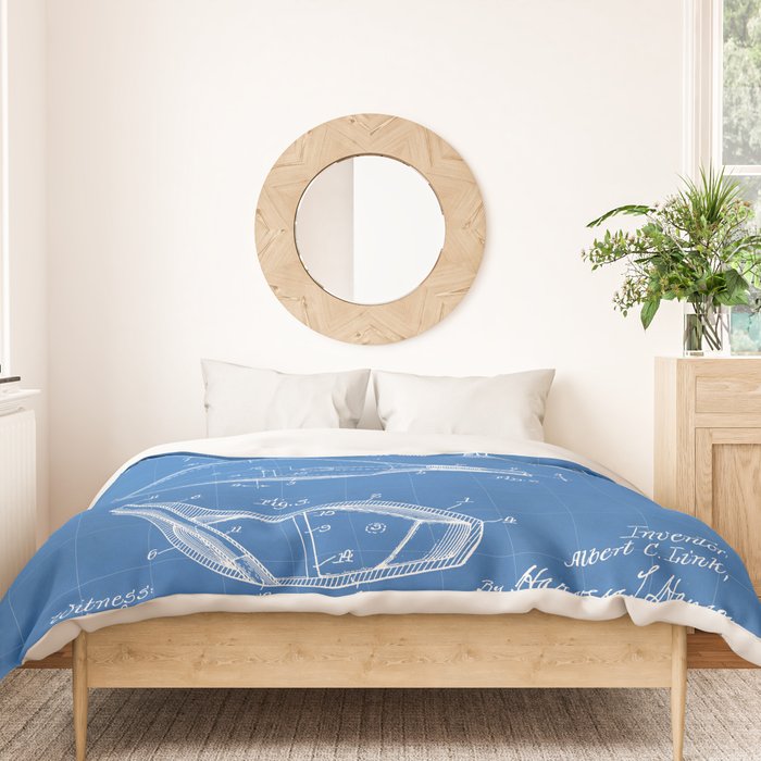 Golf Driver Patent - Golf Art - Blueprint Duvet Cover Gallery Image 3