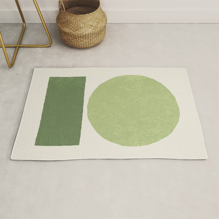 Geometric Balance - Green Rug Gallery Image 1