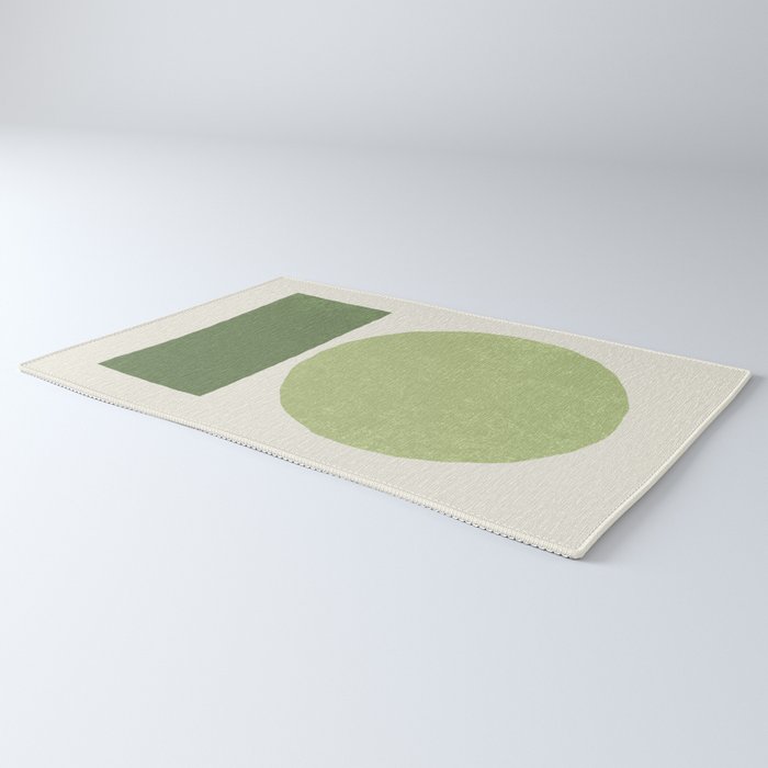 Geometric Balance - Green Rug Gallery Image 3