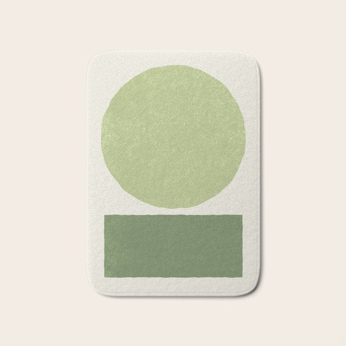 Geometric Balance - Green Bath Mat Gallery Image 1