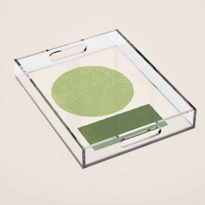Geometric Balance - Green Acrylic Tray Gallery Image 1
