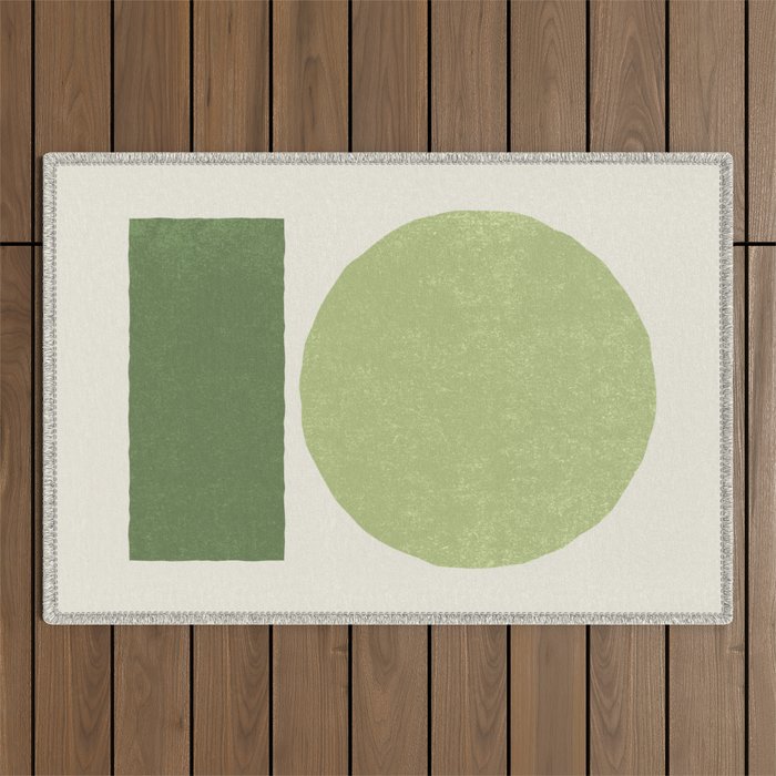 Geometric Balance - Green Outdoor Rug Gallery Image 1