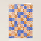Retro Flowers Check Pattern XXII Stationery Card Gallery Image 2
