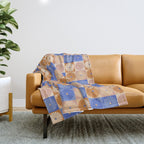 Retro Flowers Check Pattern XXII Throw Blanket Gallery Image 1
