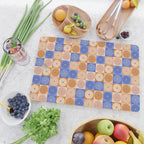 Retro Flowers Check Pattern XXII Cutting Board Gallery Image 2