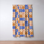 Retro Flowers Check Pattern XXII Window Curtain Gallery Image 3