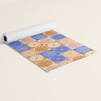 Retro Flowers Check Pattern XXII Yoga Mat Gallery Image 2