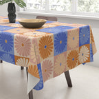 Retro Flowers Check Pattern XXII Tablecloth Gallery Image 3