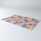 Retro Flowers Check Pattern XXII Rug Gallery Image 3