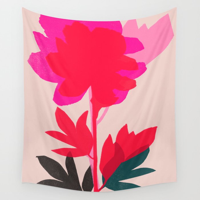 peony 5 Wall Tapestry Gallery Image 4