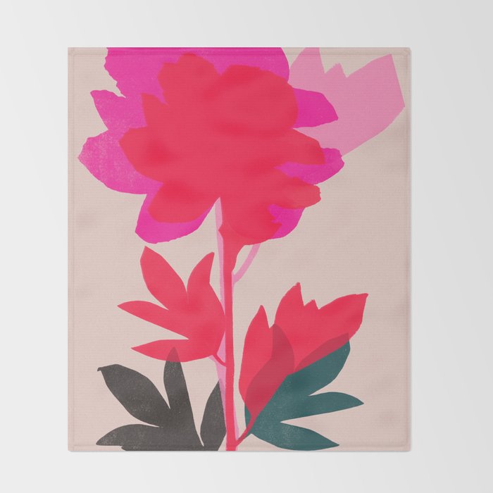 peony 5 Throw Blanket Gallery Image 2