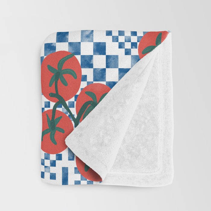 Tomatoes Checkered Grid Throw Blanket Gallery Image 3