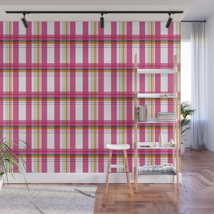 Cheerful Checkered Pattern Wall Mural Gallery Image 1