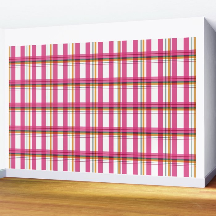Cheerful Checkered Pattern Wall Mural Gallery Image 2