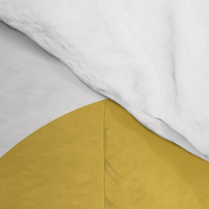 Scandi Flower Single - Retro Minimalist Floral Pattern in Light Mustard, Navy Blue, and White Comforter Gallery Image 4