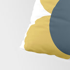 Scandi Flower Single - Retro Minimalist Floral Pattern in Light Mustard, Navy Blue, and White Pillow Sham Gallery Image 4