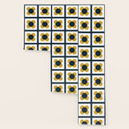 Scandi Flower Single - Retro Minimalist Floral Pattern in Light Mustard, Navy Blue, and White Wallpaper Gallery Image 3