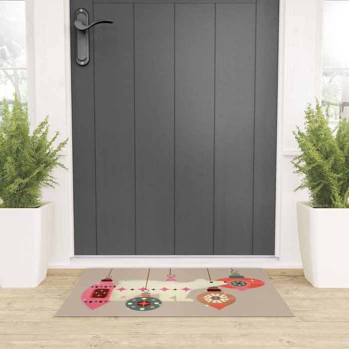 Festive Baubles With A Polar Bear Welcome Mat Gallery Image 3