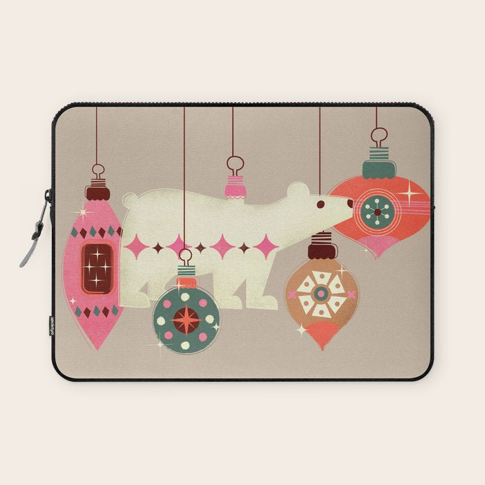 Festive Baubles With A Polar Bear Laptop Sleeve Gallery Image 1
