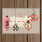Festive Baubles With A Polar Bear Outdoor Rug Gallery Image 1