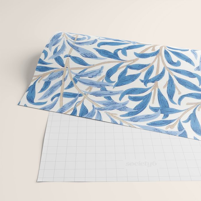 William Morris Vintage Willow Bough Woad Blue Wrapping Paper Gallery Image 2
