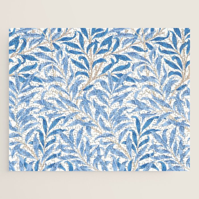 William Morris Vintage Willow Bough Woad Blue Jigsaw Puzzle Gallery Image 1
