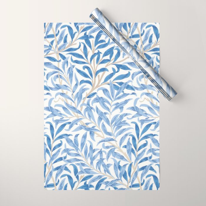 William Morris Vintage Willow Bough Woad Blue Wrapping Paper Gallery Image 1