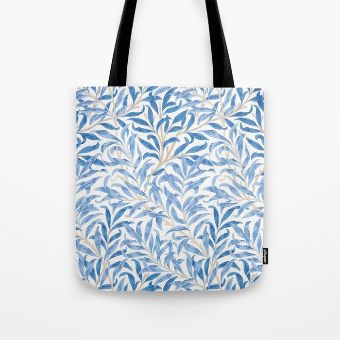 William Morris Vintage Willow Bough Woad Blue Tote Bag Gallery Image 1